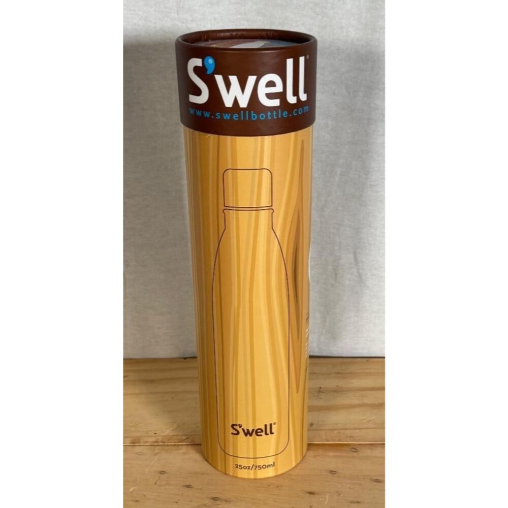 Swell The Wood Collection Stainless Steel Water Bottle 25oz Hand Painted NEW